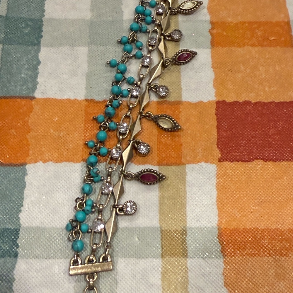 Chloe + Isabel Layered Charm Bracelet | Turquoise Beads - Picture 5 of 7